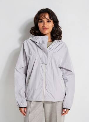 Coupe-vent manches longues a capuche gris VARLEY femme