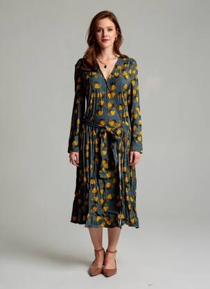 Robe longue manches longues manches longues bleu MARIE-SIXTINE femme