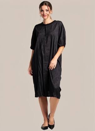 Robe mi-longue manches courtes manches courtes noir HARRIS WILSON femme
