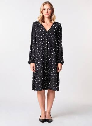 Robe mi-longue manches longues manches longues noir I.CODE (By IKKS) femme