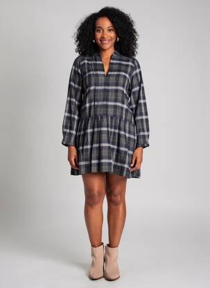Robe courte manches longues manches longues bleu TINSELS femme