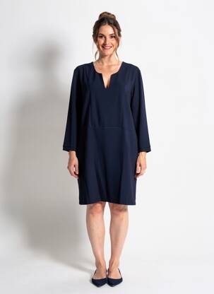 Robe courte manches 3/4 manches 3/4 bleu PAKO LITTO femme