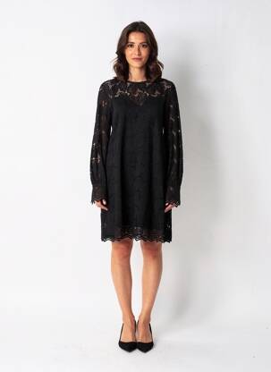 Robe courte manches longues manches longues noir ANDY & LUCY femme