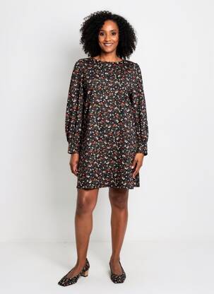 Robe courte manches longues manches longues bleu CERISE BLUE femme