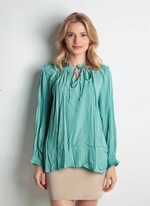 Blouse col rond manches longues vert MARIE-SIXTINE femme