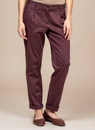Pantalon chino fermeture zippée sous rabat boutonné taille normale violet TINSELS femme
