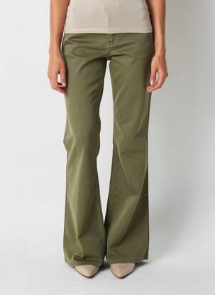 Pantalon flare stretch taille normale vert HAPPY femme