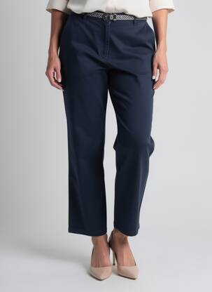 Pantalon chino fermeture zippée sous rabat boutonné taille normale bleu LAB DIP PARIS femme