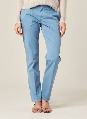 Pantalon droit stretch taille normale bleu HOD femme