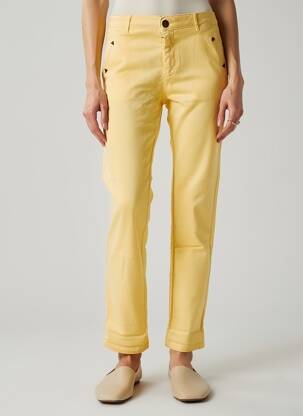 Pantalon chino stretch taille normale jaune HOD femme