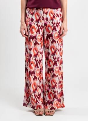 Pantalon large tissage crêpe taille normale orange GARCIA femme