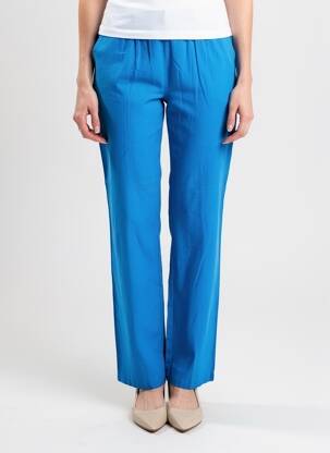 Pantalon droit tissage crêpe taille normale bleu ÉTYMOLOGIE femme