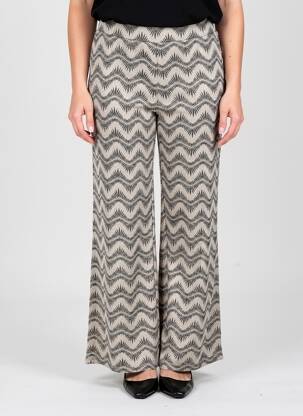 Pantalon flare stretch taille haute beige GARCIA femme