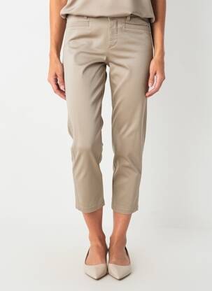 Pantalon 7/8 tissage popeline taille normale marron STREET ONE femme