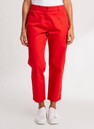 Pantalon 7/8 tissage popeline taille normale rouge ÉTYMOLOGIE femme