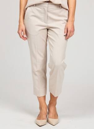 Pantalon 7/8 taille à pinces taille normale beige ICHI femme