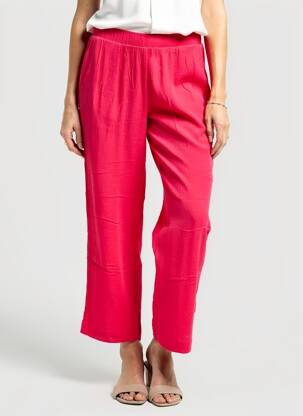Pantalon 7/8 taille élastique taille normale rose ICHI femme