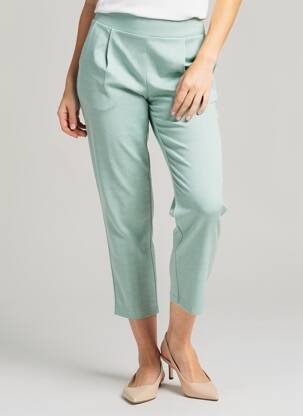 Pantalon 7/8 stretch taille normale vert ICHI femme
