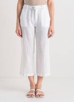 Pantacourt taille haute taille haute blanc TIFFOSI femme