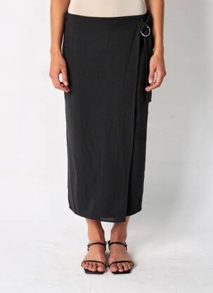 Jupe mi-longue taille normale noir TIFFOSI femme