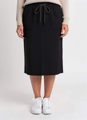Jupe mi-longue stretch noir BROADWAY femme