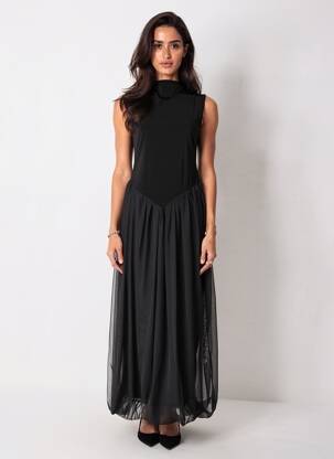 Robe longue sans manche sans manche noir J&H FASHION femme