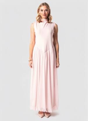 Robe longue sans manche sans manche rose J&H FASHION femme