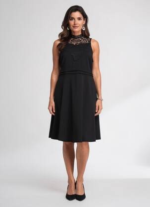 Robe mi-longue sans manche sans manche noir JOLIFLY & JUSTINE Y femme