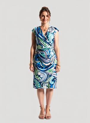 Robe mi-longue sans manche sans manche bleu MORGAN femme