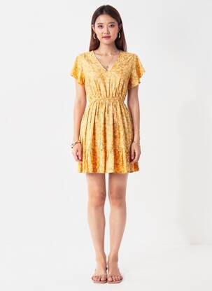 Robe courte manches courtes manches courtes orange TIFFOSI femme