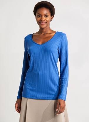 T-shirt manches 3/4 manches 3/4 bleu STREET ONE femme