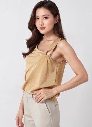 Top stretch sans manche or TIFFOSI femme