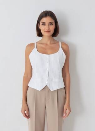 Gilet sans manche doublure blanc TIFFOSI femme