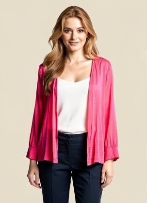Gilet manches longues manches 3/4 rose STREET ONE femme