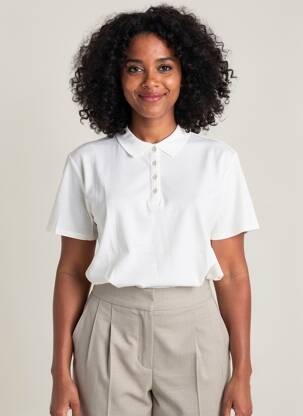 Polo stretch manches courtes beige STREET ONE femme