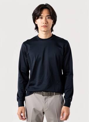 Pull col rond manches longues noir TOMMY HILFIGER homme