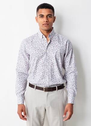 Chemise manches longues poches bleu EDEN PARK homme