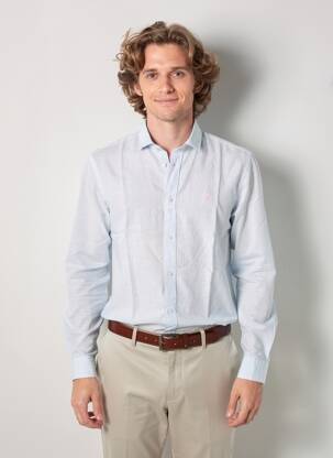 Chemise manches longues coupe cintrée bleu VICOMTE ARTHUR homme