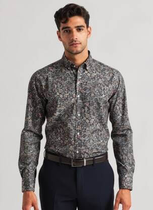 Chemise manches longues poches gris EDEN PARK homme