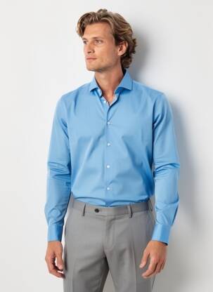Chemise manches longues coupe cintrée bleu TOMMY HILFIGER homme