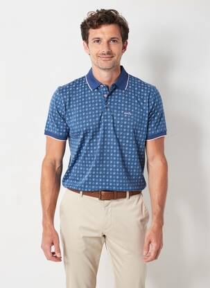 Polo tissage jersey manches courtes bleu N.Z.A NEW ZEALAND homme