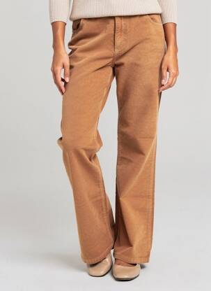 Pantalon flare stretch taille normale marron LAUREN VIDAL femme