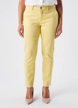 Pantalon slim tissage popeline taille normale jaune LCDN femme