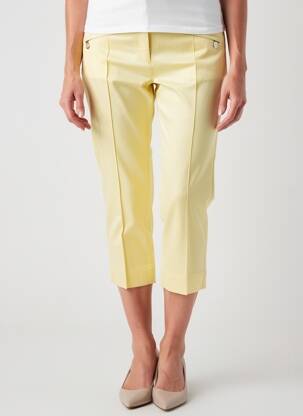 Pantacourt stretch taille normale jaune ZERRES femme