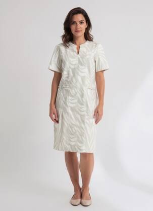 Robe mi-longue manches courtes manches courtes gris DIANE LAURY femme