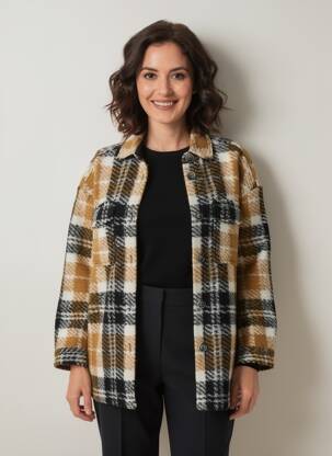 Veste casual poignets boutonnés avec fente beige TONI femme