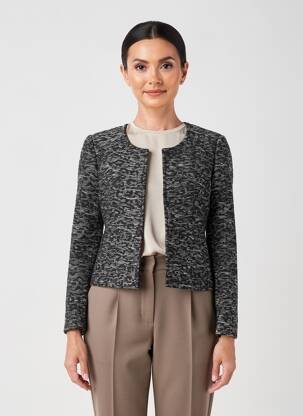 Veste chic col rond noir SMASHED LEMON femme