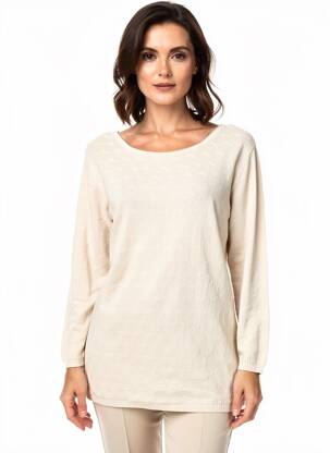 Pull tunique stretch manches longues beige ESCORPION femme