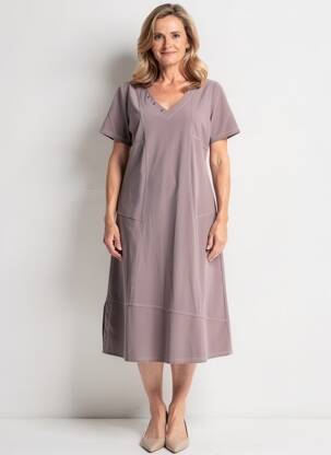 Robe mi-longue manches courtes manches courtes gris JEAN DELFIN femme