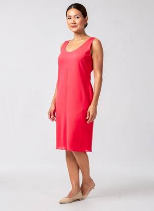 Robe mi-longue sans manche sans manche rouge CHEMA BLANCO femme